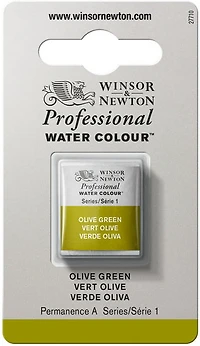 Watercolour half pan - olive green - s1