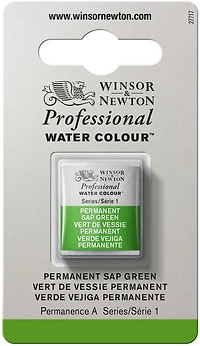 Watercolour half pan - permanent sap green - s1