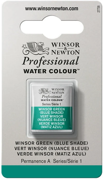 Watercolour half pan - winsor green blue shade - s1
