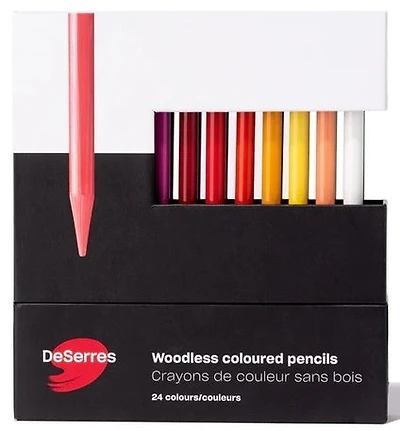 Ens. 24 crayons de couleur sans bois