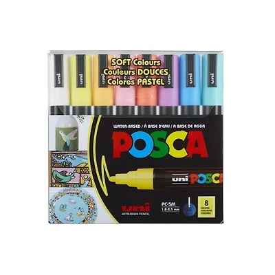 Ens. 8 marqueurs posca pc-5m pastels