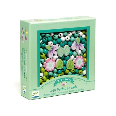 Wooden Beads Kit - Leaves & Flowers