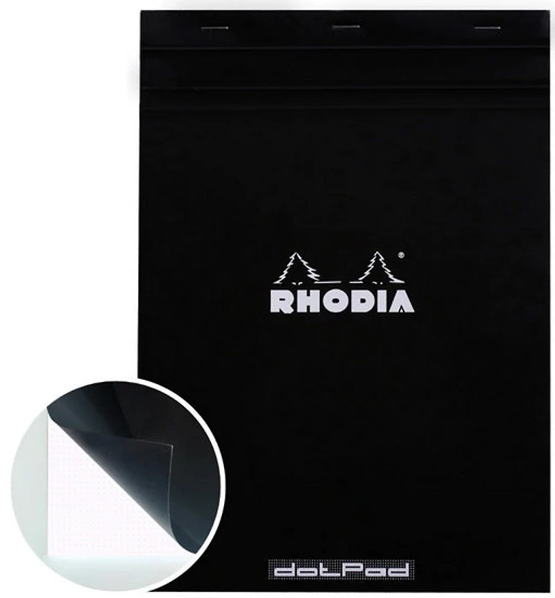 Rhodia Notepad-dotPad - BLACK - 8.3 X 11.7 INCHES