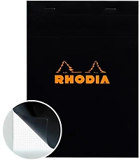 Bloc-notes rhodia - quadrillé - noir - 5,8 x 8,3 pouces