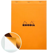 Bloc-notes rhodia - quadrillé - orange - 8,3 x 11,7 pouces