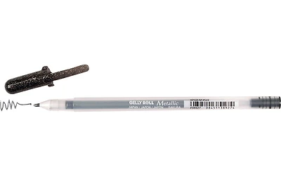 Stylo gel gelly roll 0.4mm métallique noir