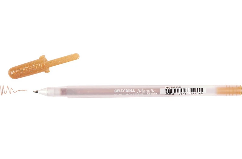 Stylo gel gelly roll 0.4mm métallique cuivre