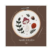 Kit broderie diy - forêt de champignons
