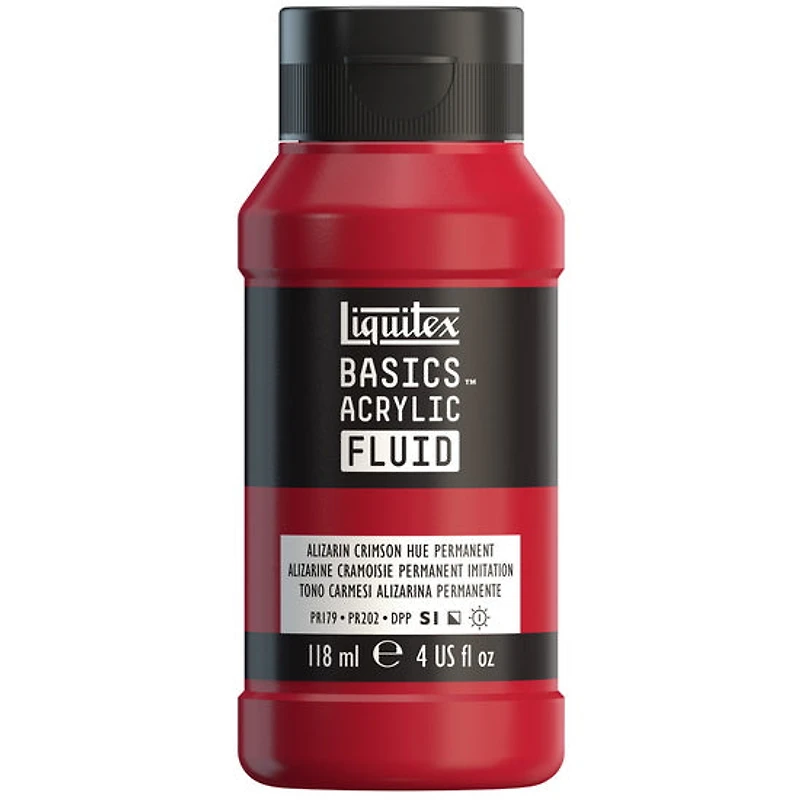 Basics fluid acrylic - 4oz - alizarin crimson hue