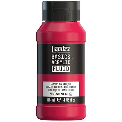 Basics fluid acrylic - 4oz - cadmium red deep hue