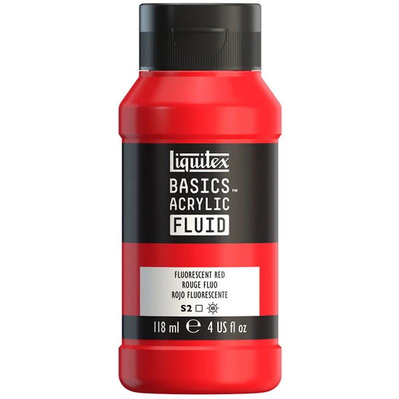 Acrylique basics fluide - 4oz - rouge fluorescent