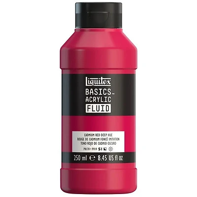 Acrylique basics fluide - 8oz - rouge de cadmium foncé imitation