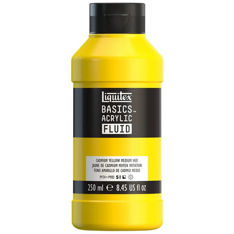 Acrylique basics fluide - 8oz - jaune de cadmium moyen imitation