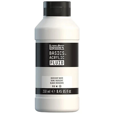 Acrylique basics fluide - 8oz - blanc iridescent