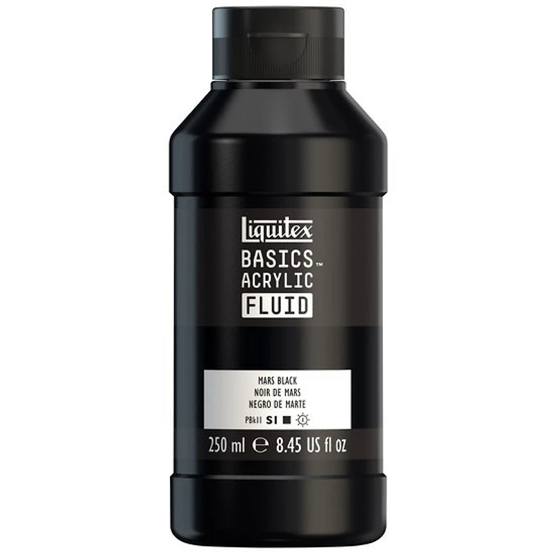 Basics fluid acrylic - 8oz - mars black