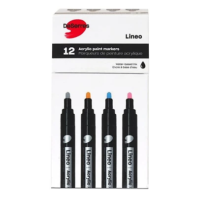 Marqueurs à peinture acrylique lineo - 2 mm, 2 pièces