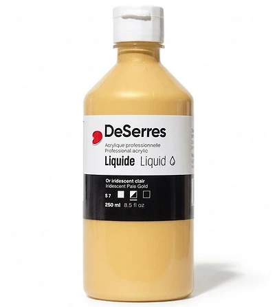 Acrylique liquide  or pâle iridescent série 7 - 250ml