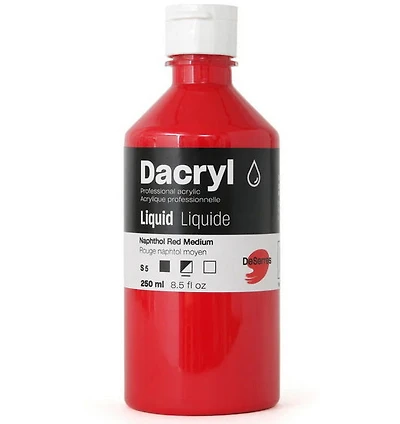 Acrylique liquide  rouge naphtol moyen série 5 - 250ml