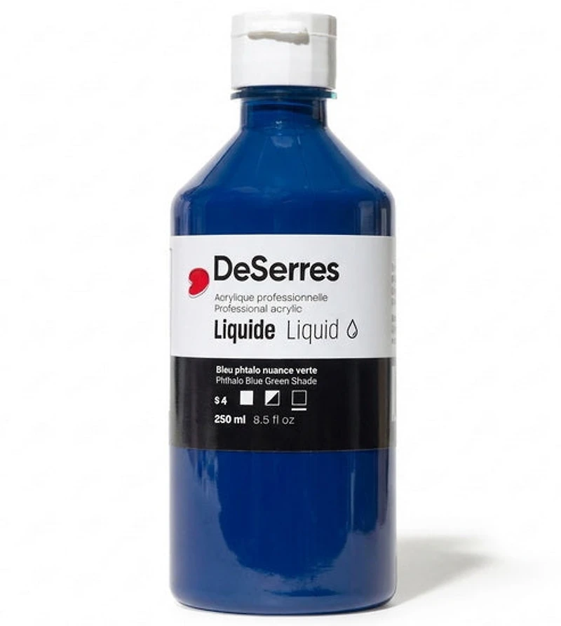 Acrylique liquide bleu phtalo nuance verte série 4 - 250ml