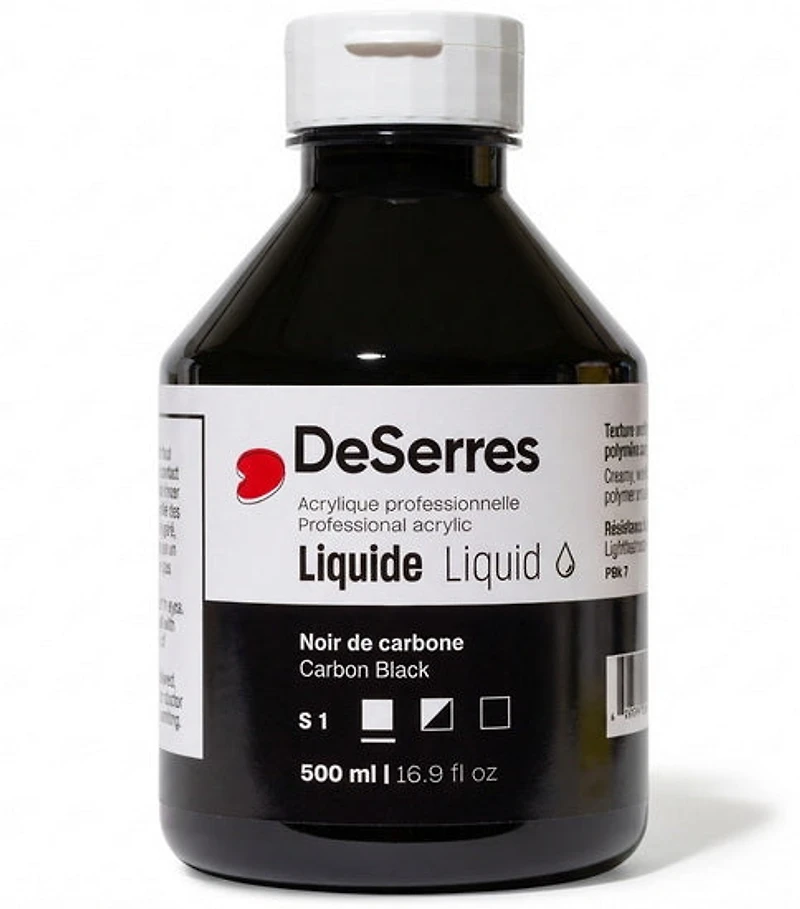 Acrylique liquide noir de carbone série 1 - 500ml