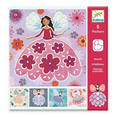 Ens. 5 pochoirs - fées