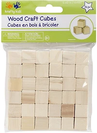 36 Cubes bois - 15mm- naturel