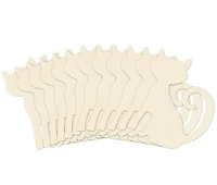 12 Formes bois - chat - 8cm