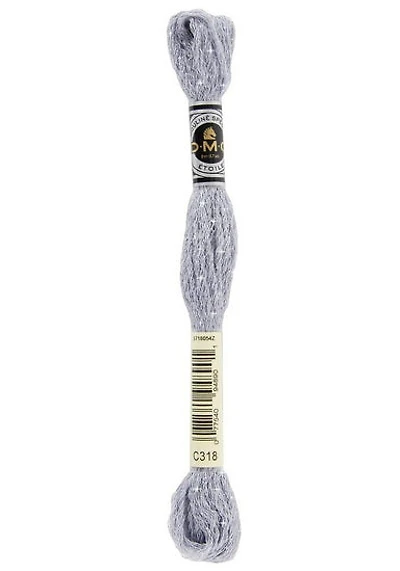 Fil à broder - étoile- acier gisr clair