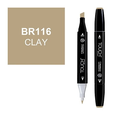 Marqueur touch double pointe argile