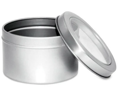 Tin canister with window - 5x8cm