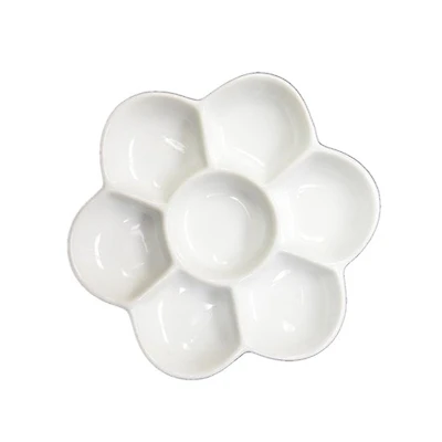Palette porcelaine fleur à 7 puits