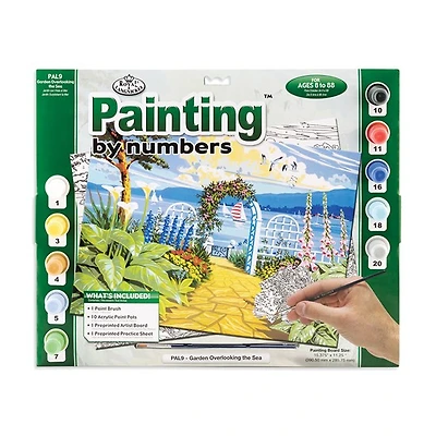 Peinture à numéros jardin vue sur la mer