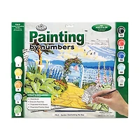 Peinture à numéros jardin vue sur la mer