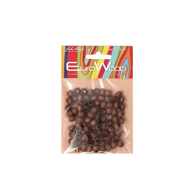 Perles large trou - rond - 2cm - brun (100)