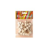 Perles large trou - rond - 1.4cm - naturel (25)