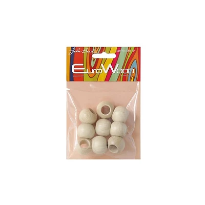 Perles large trou - rond - 2cm - naturel (9)