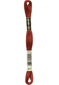 Embroidery floss - v dark coral red - 817