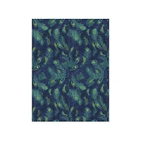 Papier imprimé - plumes de paon bleues