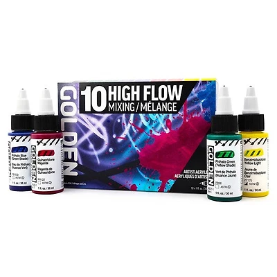 Ens. mélange acrylique high flow - 10x30ml