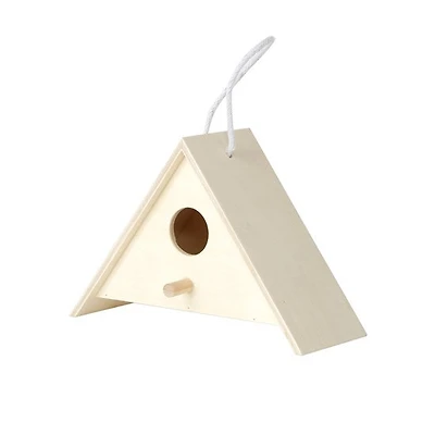 Low Roof Wooden Bird House
