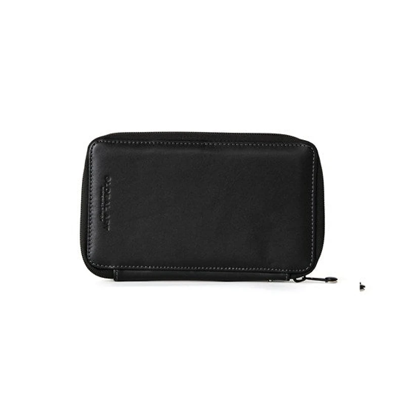 Leather pencil case - 24 sints - black