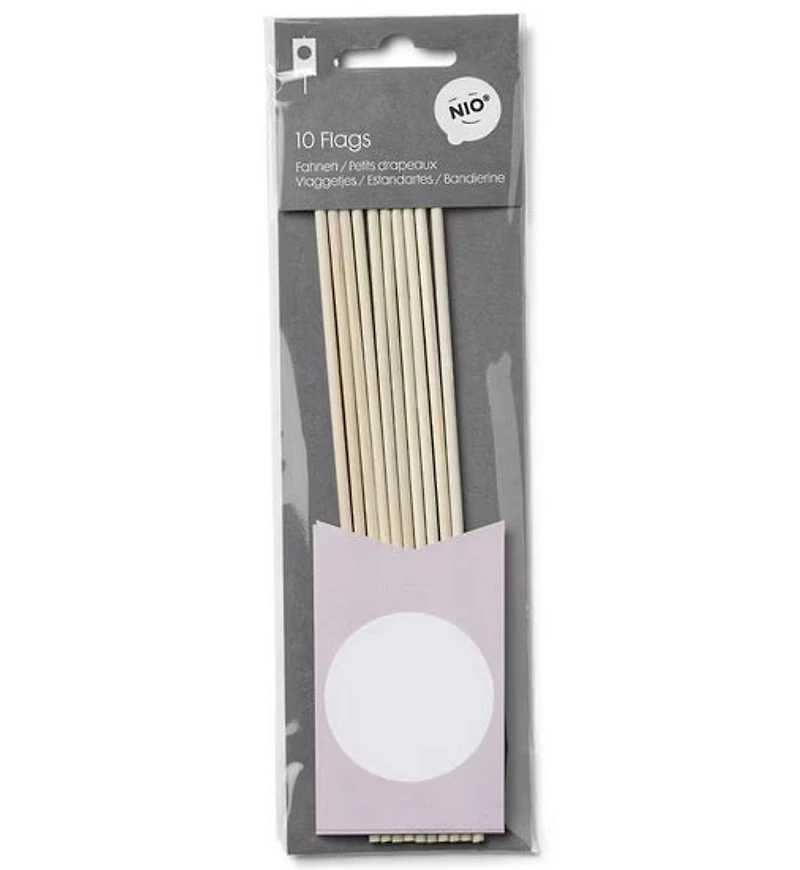 **Flags 82x50mm wooden sticks (10)