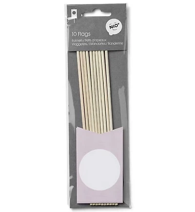 **Flags 82x50mm  wooden sticks (10)