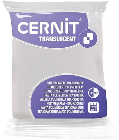 Translucent Polymer Modelling Clay  White Glitter 56