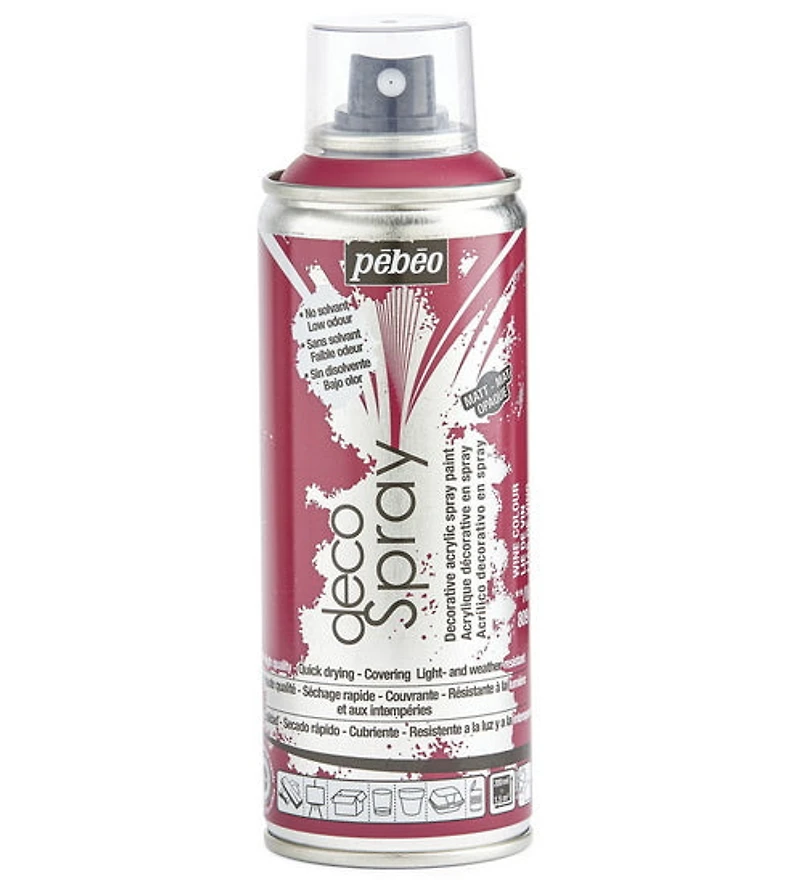 Acrylique aérosol - décospray - 200ml - lie de vin