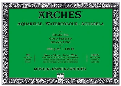 Watercolor pad - 100% cotton - 140lb - cp - 14x20in (20s)