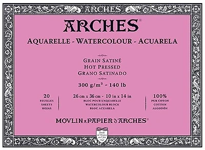 Bloc aquarelle - 100% coton - 140lb - hp - 10x14po (20f)