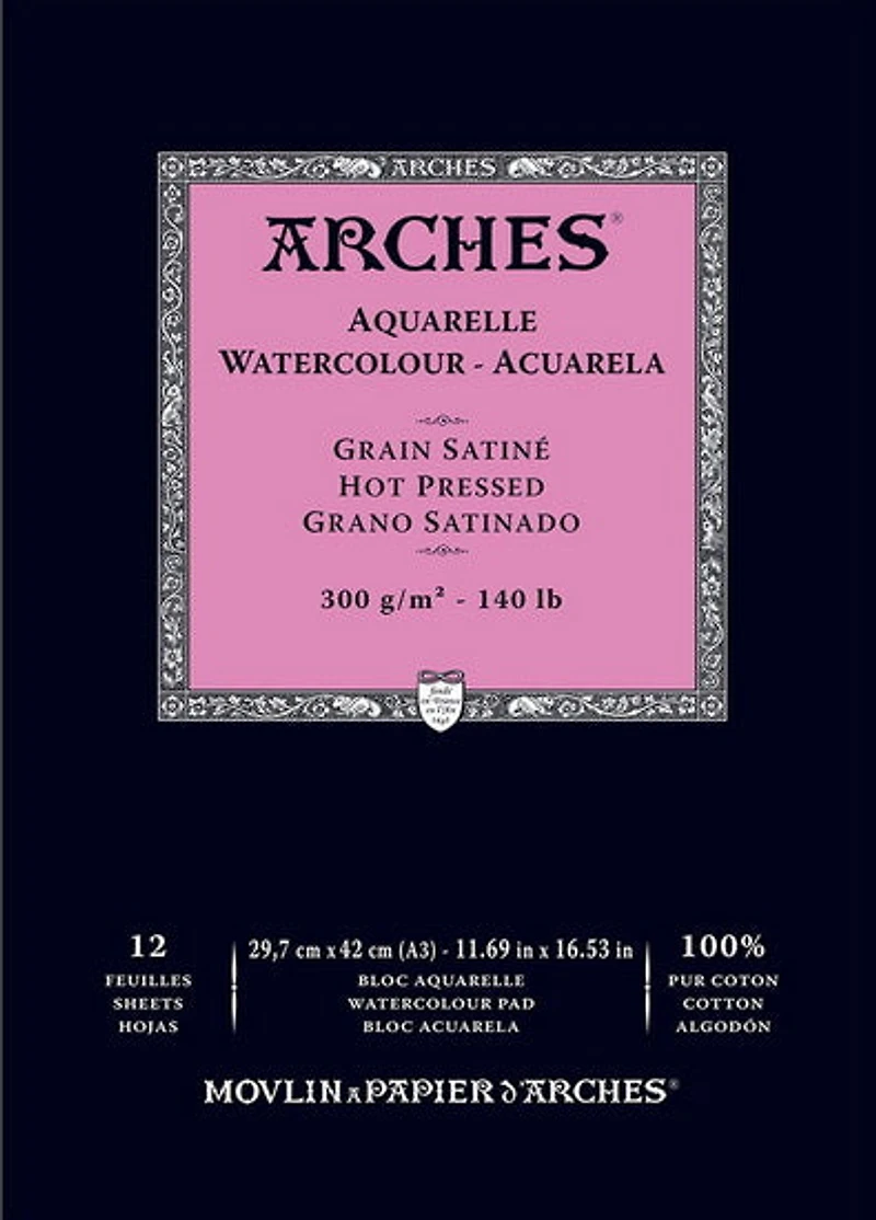 Bloc aquarelle - 100% coton - 140lb - hp