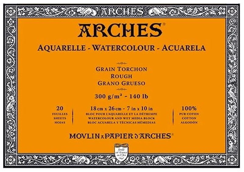 Watercolor pad - 100% cotton - 140lb - rough