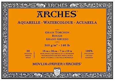 Bloc aquarelle - 100% coton - 140lb - rugueux